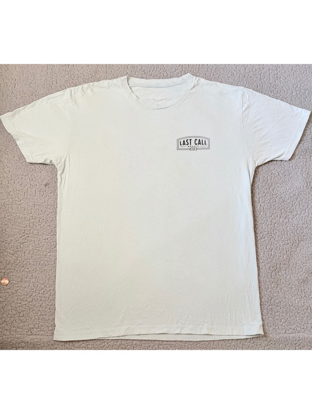 White Last Call Co. graphic T-shirt